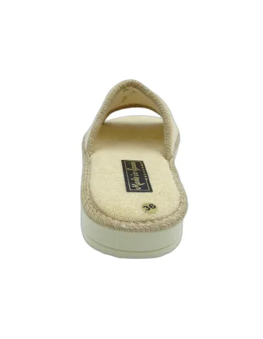 zapatilla de casa de toalla para mujer con suela de piso microporoso