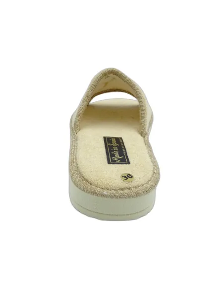 zapatilla de casa de toalla para mujer con suela de piso microporoso