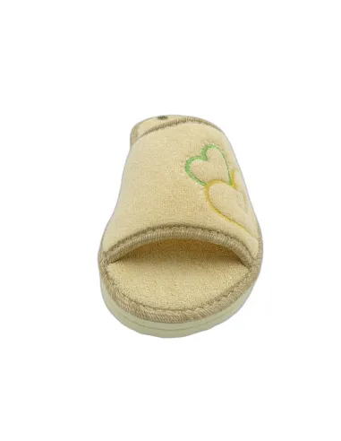zapatilla de casa de toalla para mujer con suela de piso microporoso