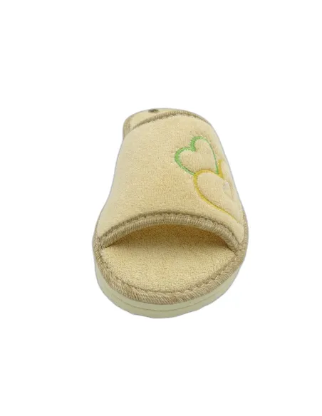 zapatilla de casa de toalla para mujer con suela de piso microporoso