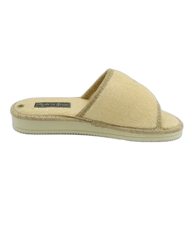 zapatilla de casa de toalla para mujer con suela de piso microporoso