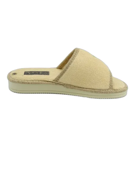 zapatilla de casa de toalla para mujer con suela de piso microporoso