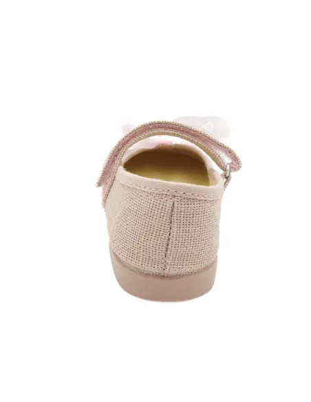 mercedita de lino para nina con un lazo de raso