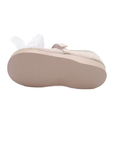 mercedita de lino para nina con un lazo de raso