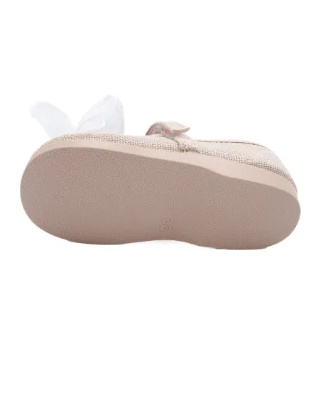 mercedita de lino para nina con un lazo de raso